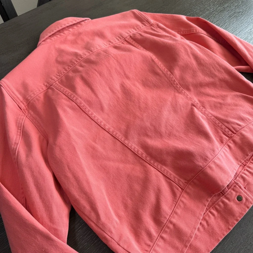 Ralph Lauren Coral Denim Jacket L Salmon Pink Color - Picture 9 of 14